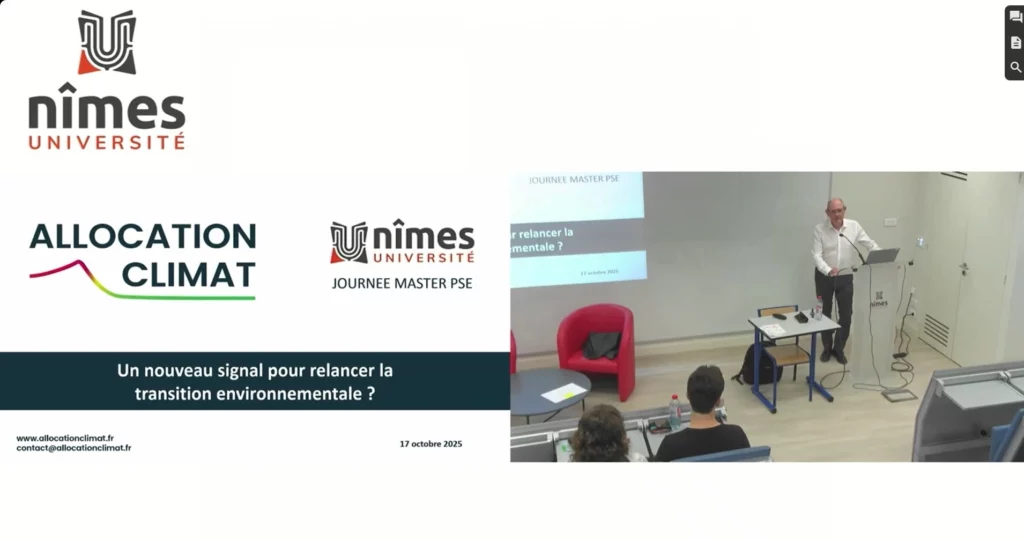 vidéo de l'Allocation Climat à l'Université de Nîmes